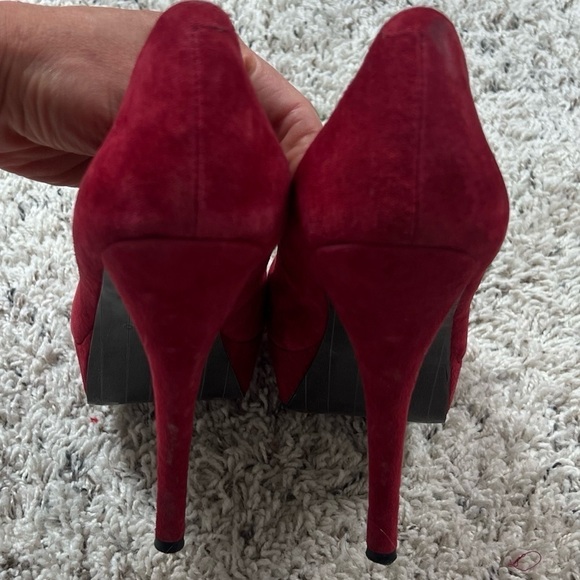 Zigi Soho Suede Leather Red Platform Stiletto Heels Pumps Size 9 Women’s - Picture 7 of 8